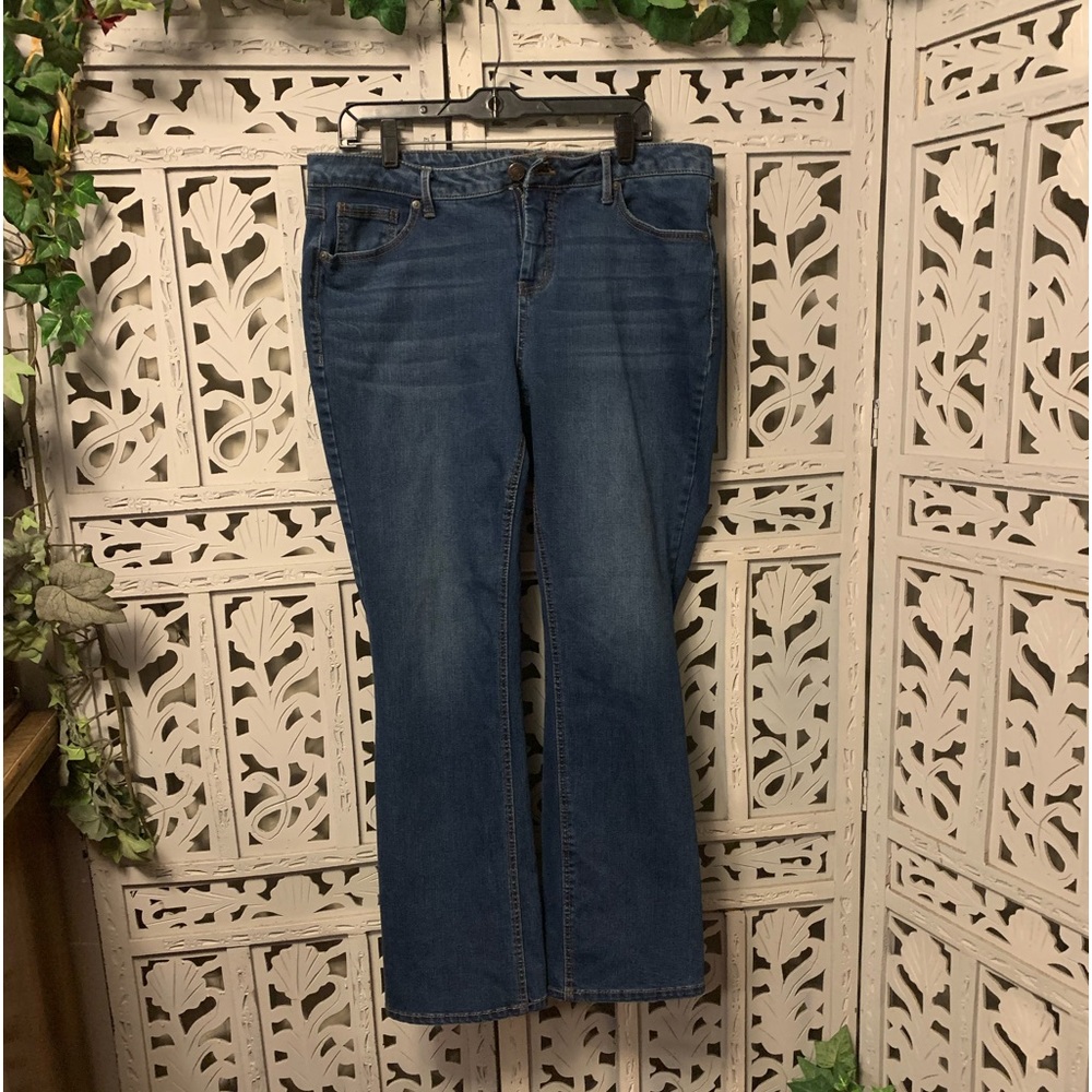 FADED GLORY! NICE PLUS DARK DENIM SUPER STRETCHY HIGH RISE BOOT CUT JEANS